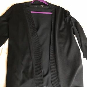 Black open-front cardigan